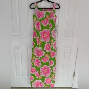 Lilly Pulitzer Green and Pink Floral Maxi Dress size 2 NWT